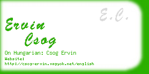 ervin csog business card